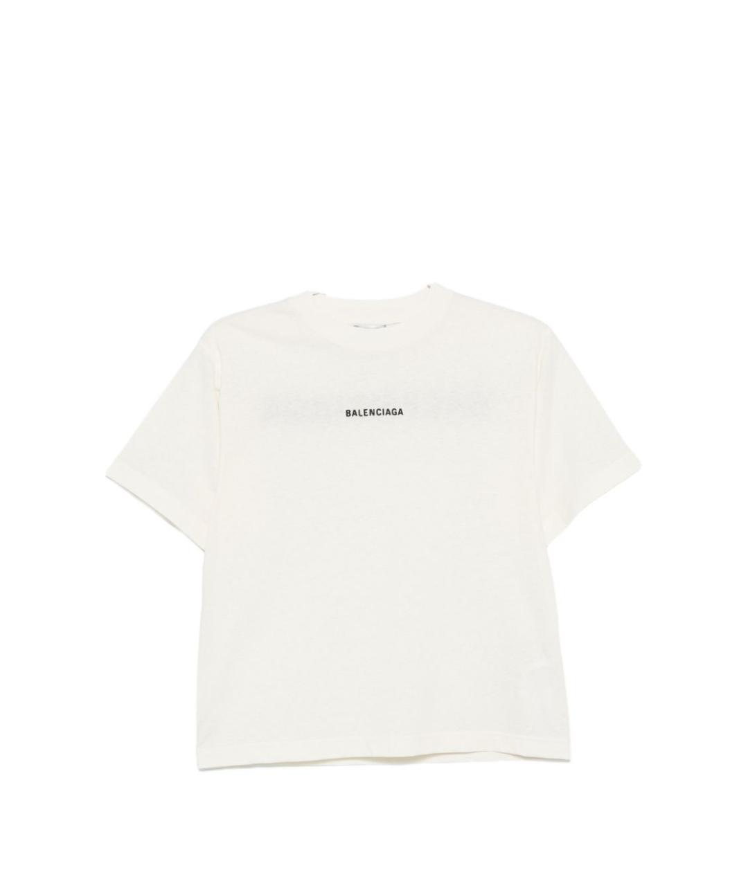 BALENCIAGA Белая хлопковая футболка, фото 1