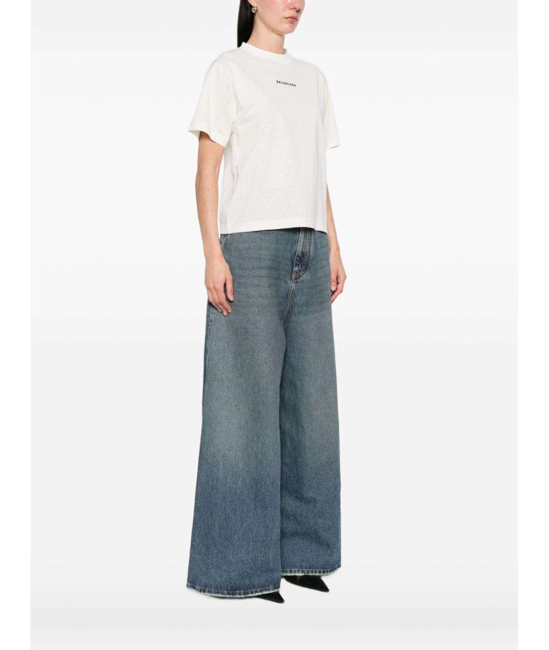 BALENCIAGA Белая хлопковая футболка, фото 3