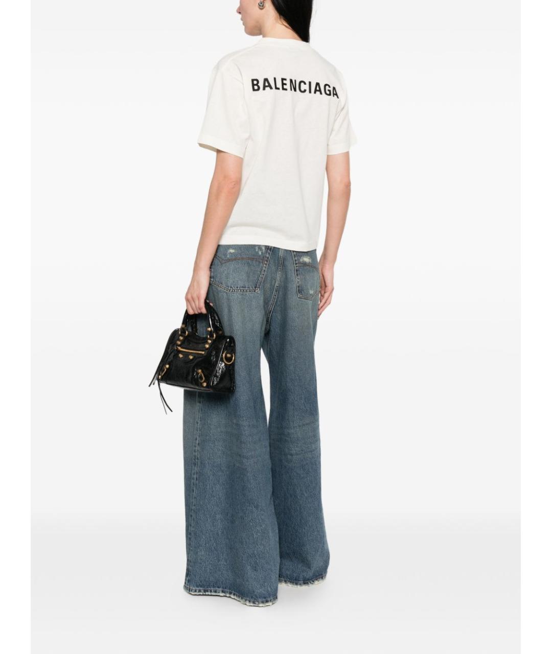 BALENCIAGA Белая хлопковая футболка, фото 2