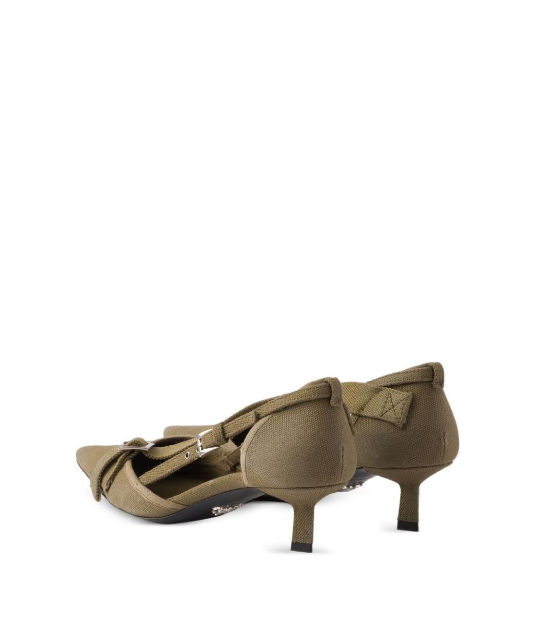 PRADA Зеленые текстильные туфли, фото 4