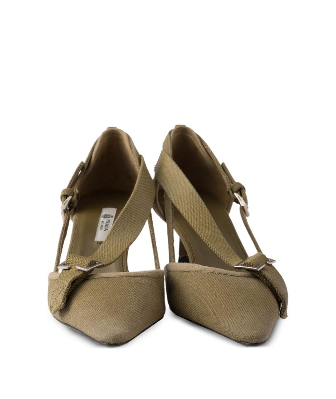 PRADA Зеленые текстильные туфли, фото 6