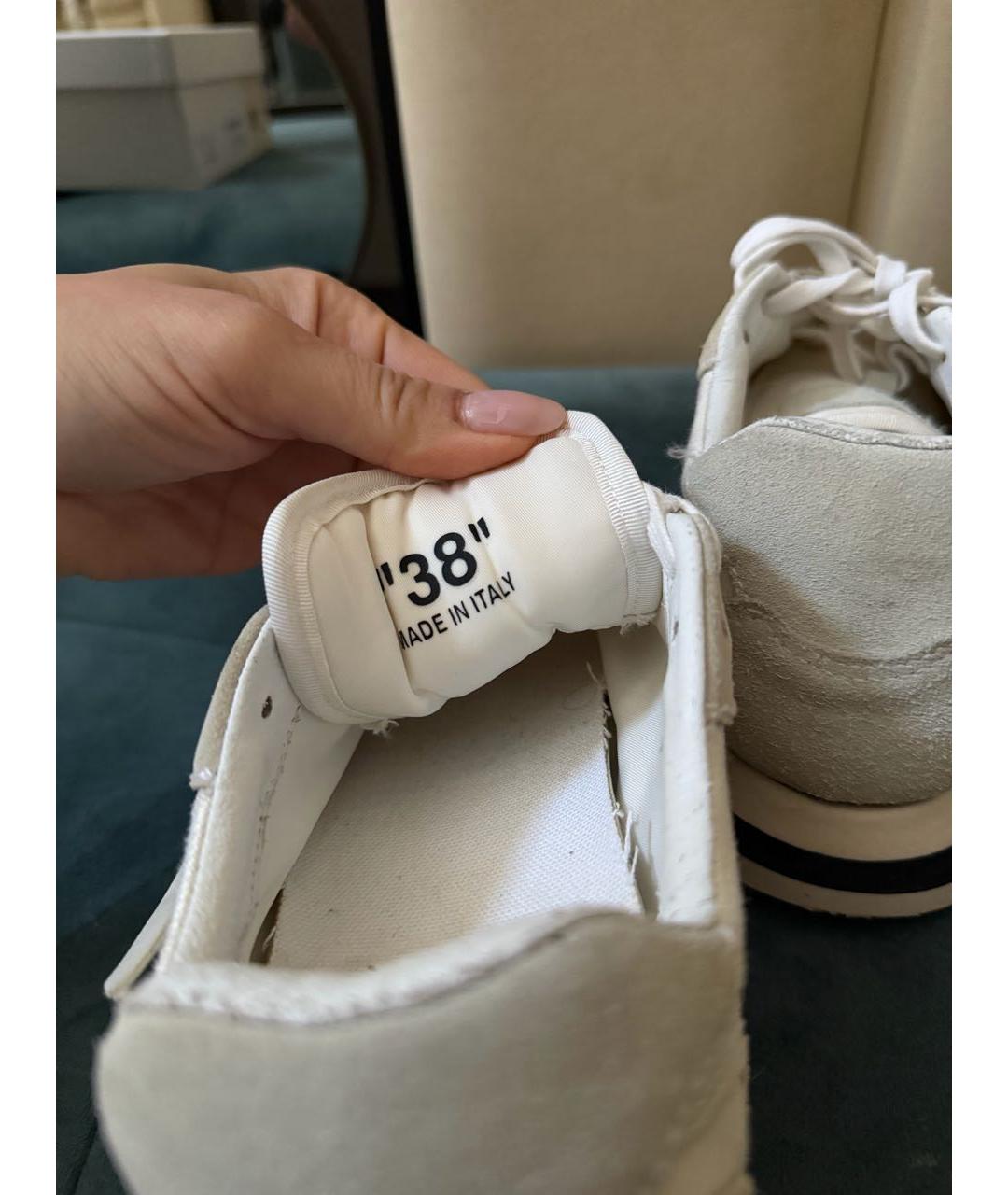 OFF-WHITE Бежевые текстильные кроссовки, фото 5