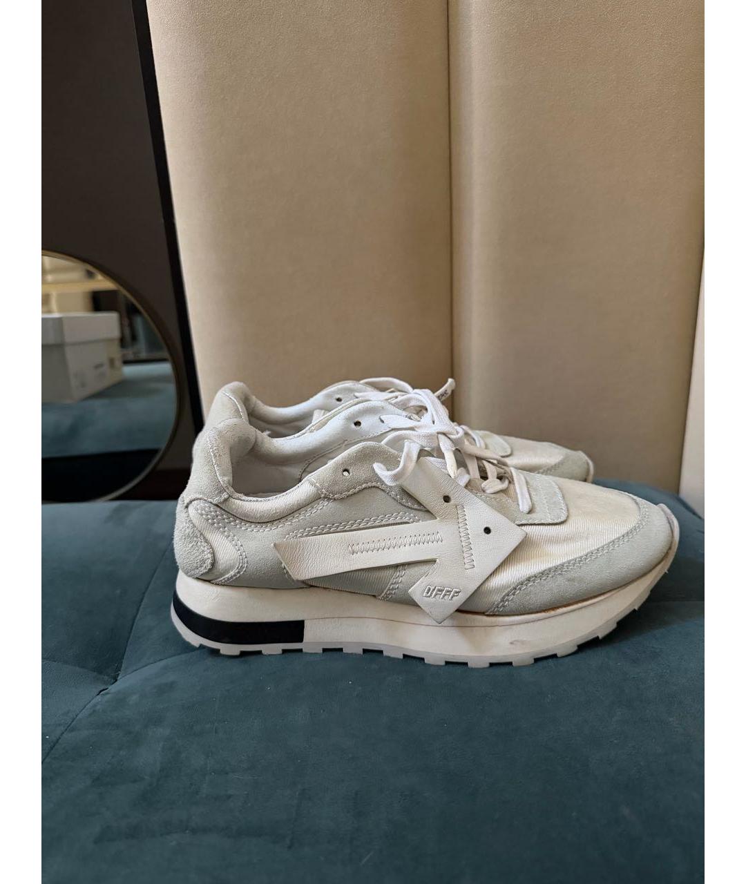 OFF-WHITE Бежевые текстильные кроссовки, фото 6