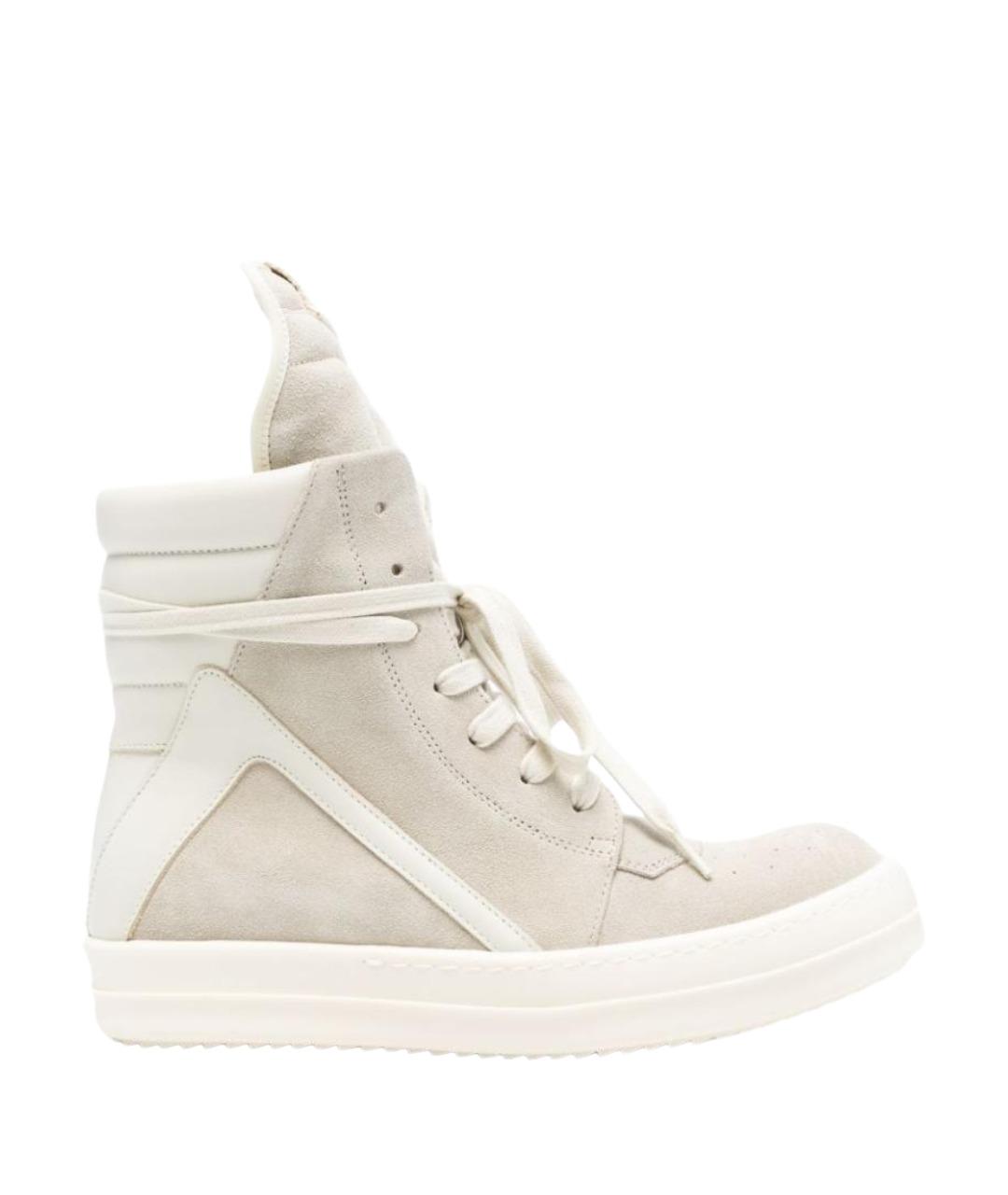 RICK OWENS Белые замшевые кеды, фото 1