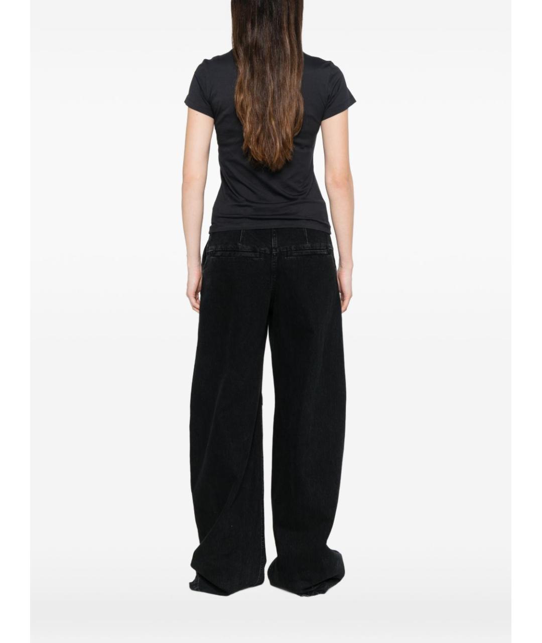 GANNI Черная хлопковая футболка, фото 5