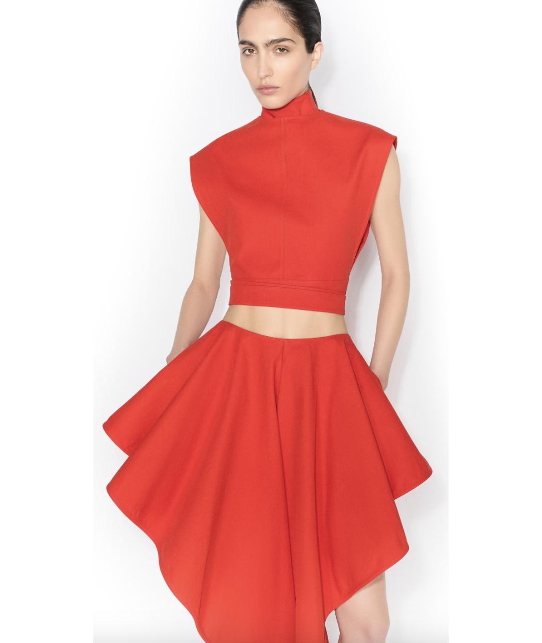 ALAIA Оранжевое хлопковые прямые брюки, фото 5