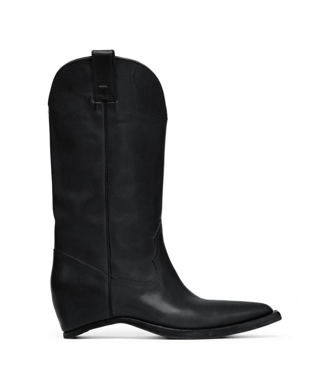 MAISON MARGIELA Черные кожаные сапоги, фото 1