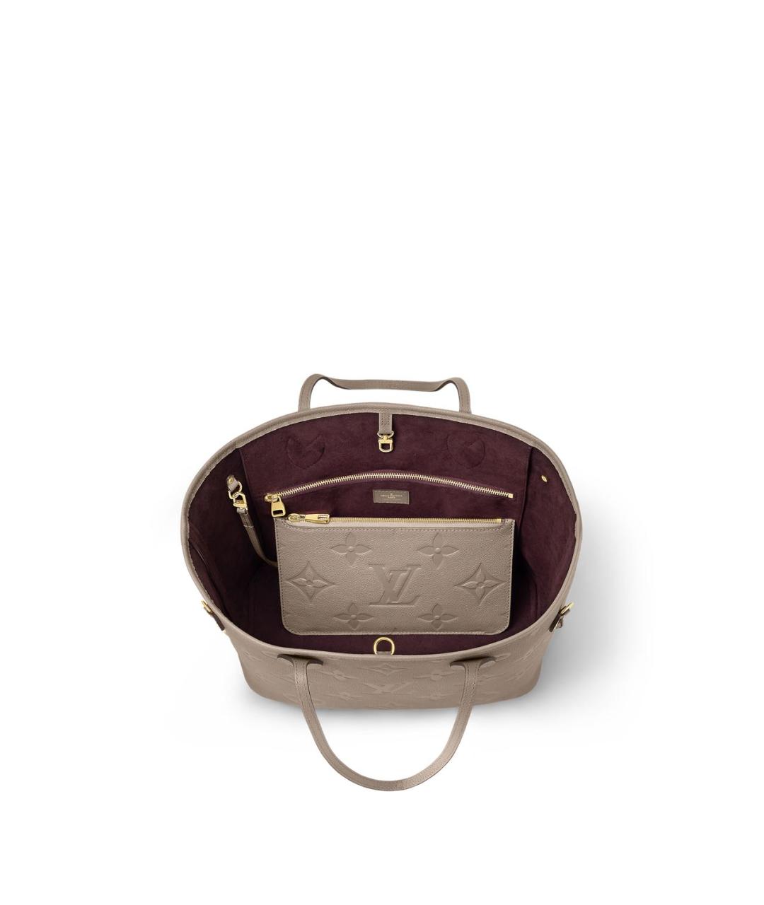 LOUIS VUITTON Серая кожаная сумка тоут, фото 4