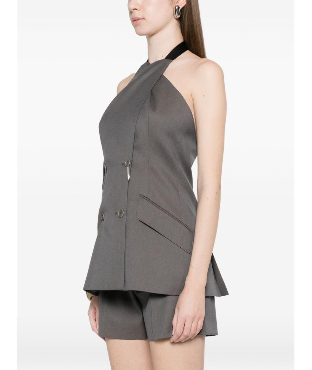 MAX MARA Серая шерстяная жилетка, фото 5