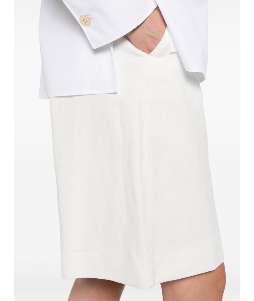 'S MAX MARA Белые хлопковые шорты, фото 3