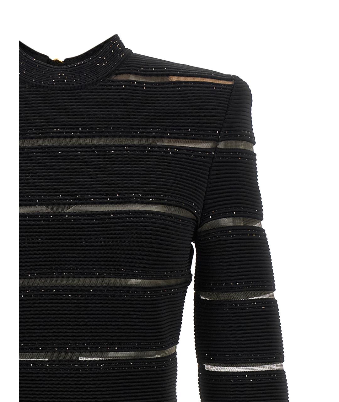 BALMAIN Черное вискозное вечернее платье, фото 3