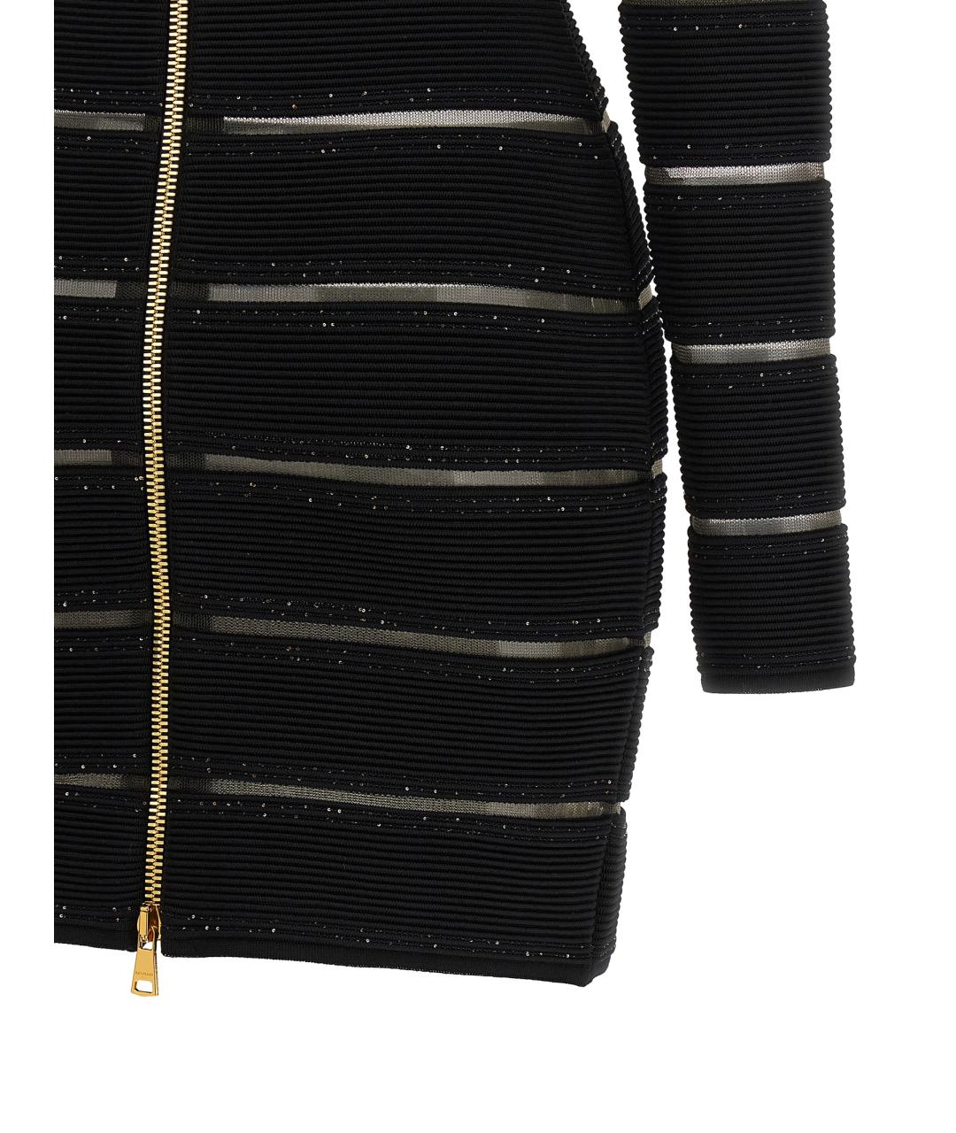 BALMAIN Черное вискозное вечернее платье, фото 4