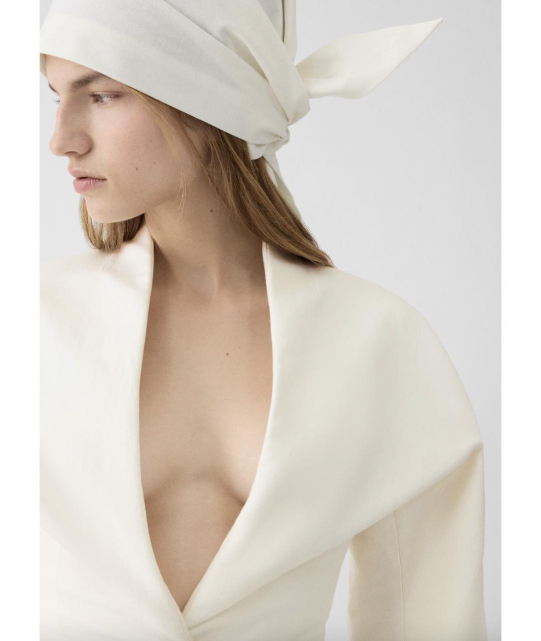 JACQUEMUS Белый полиэстеровый жакет/пиджак, фото 5