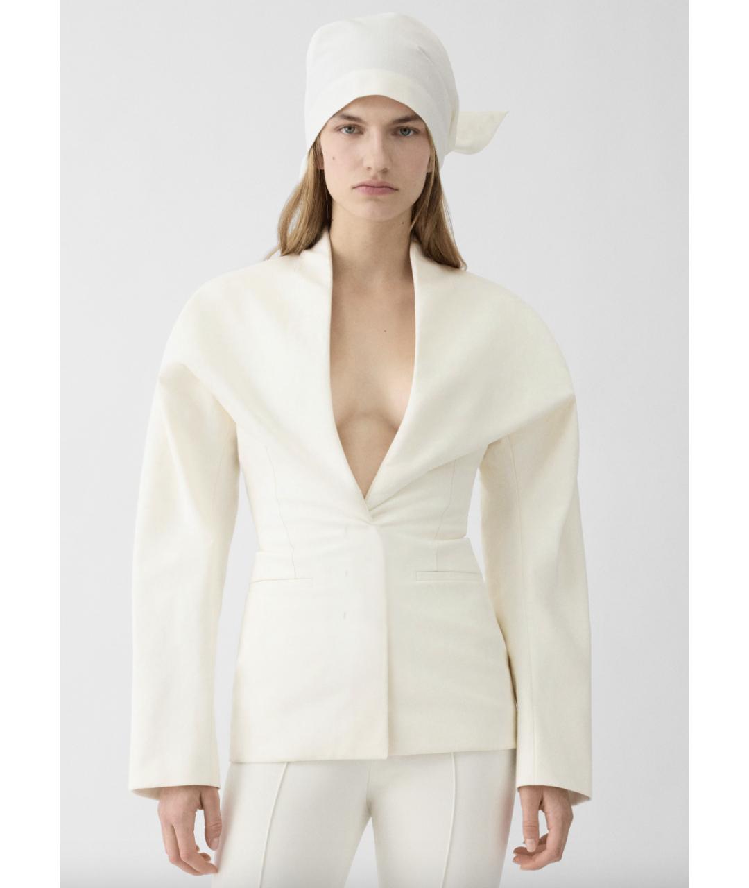 JACQUEMUS Белый полиэстеровый жакет/пиджак, фото 3