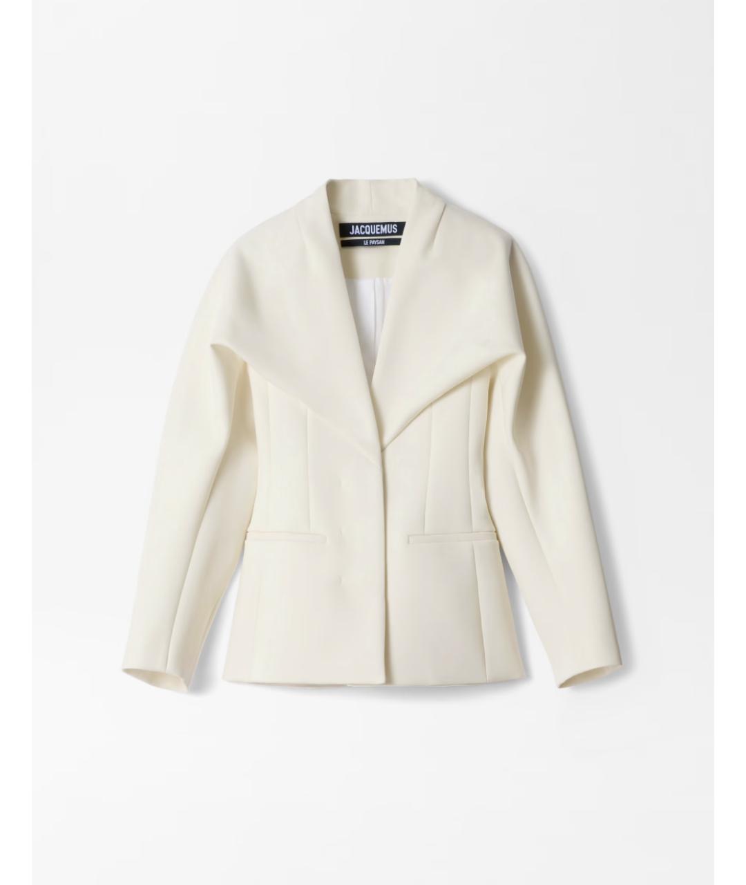 JACQUEMUS Белый полиэстеровый жакет/пиджак, фото 7
