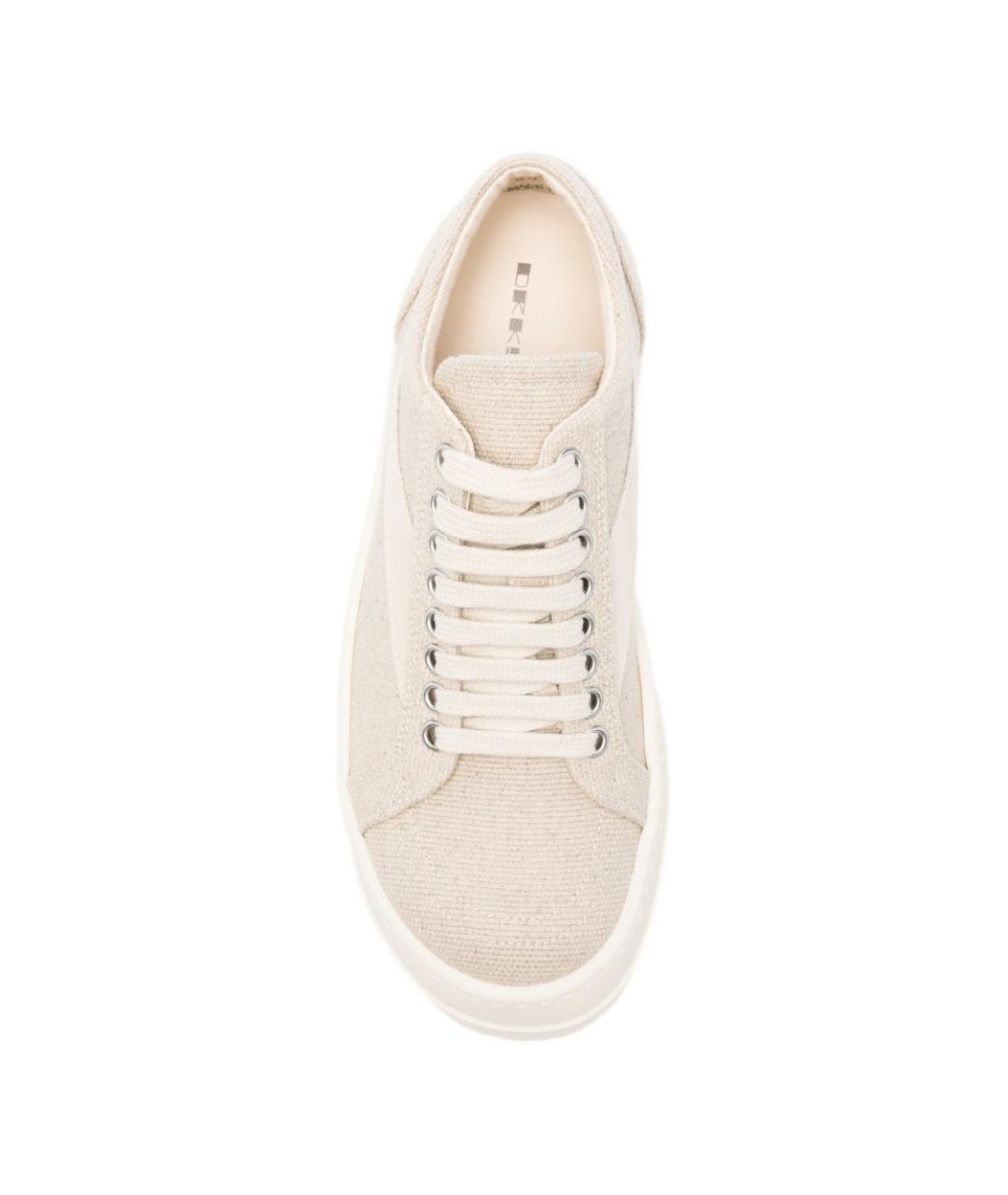 RICK OWENS DRKSHDW Белые текстильные кроссовки, фото 3