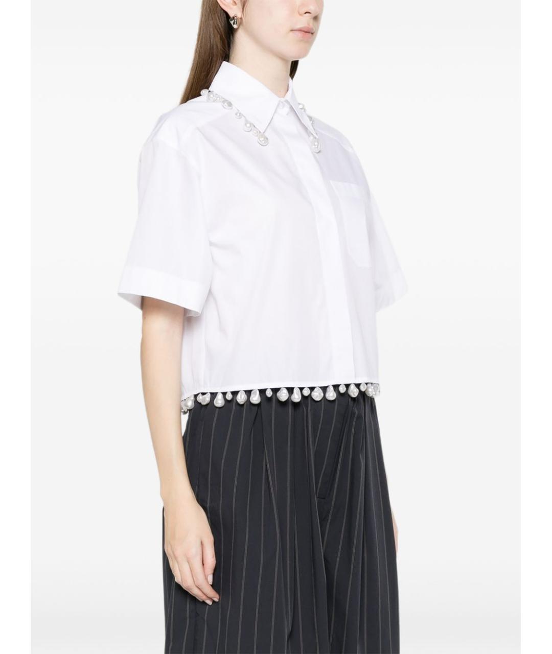 SPORTMAX Белая хлопковая рубашка, фото 5