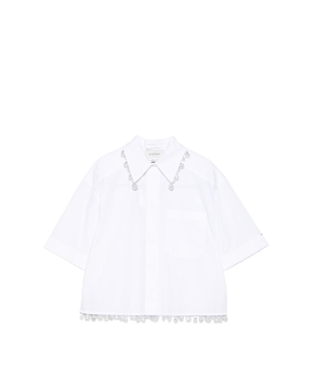 SPORTMAX Белая хлопковая рубашка, фото 1