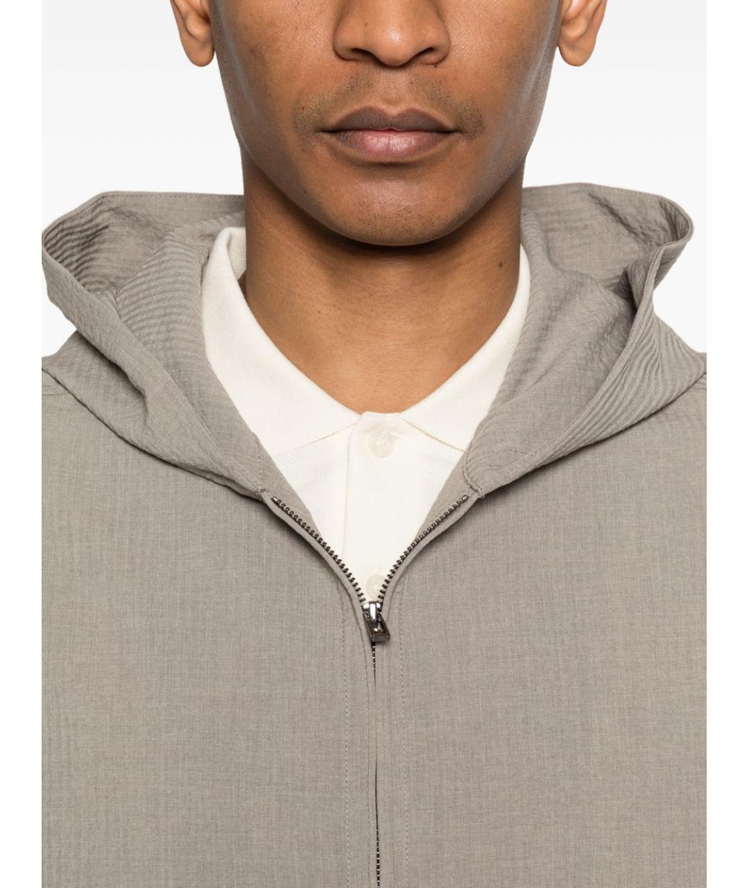 EMPORIO ARMANI Бежевая полиэстеровая куртка, фото 3