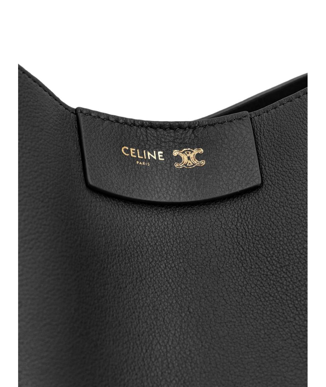 CELINE Черная кожаная сумка тоут, фото 2