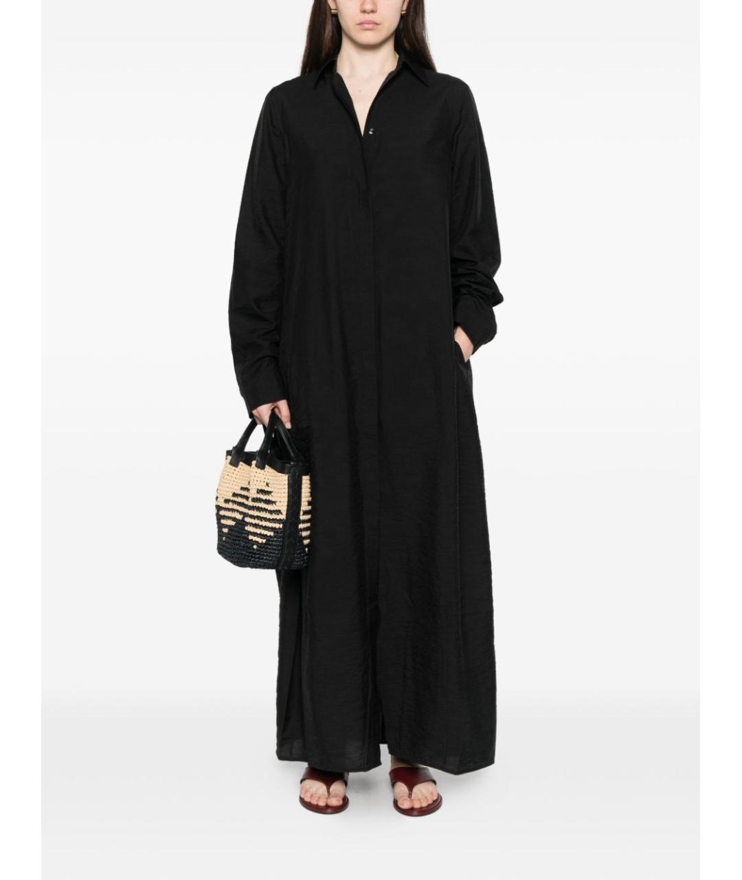 TOTEME Черное шелковое повседневное платье, фото 3