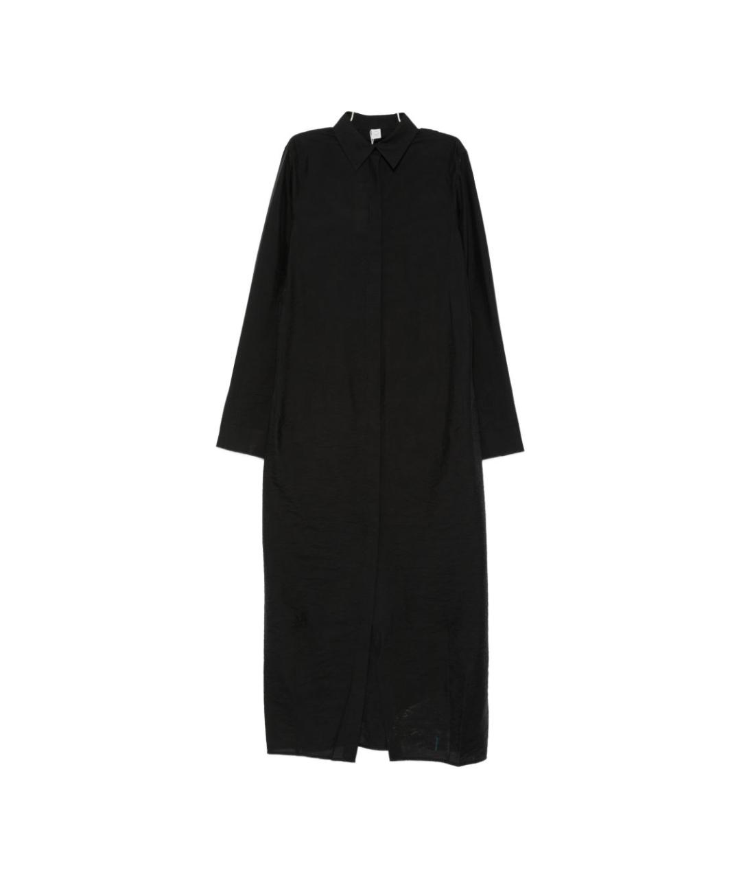 TOTEME Черное шелковое повседневное платье, фото 6