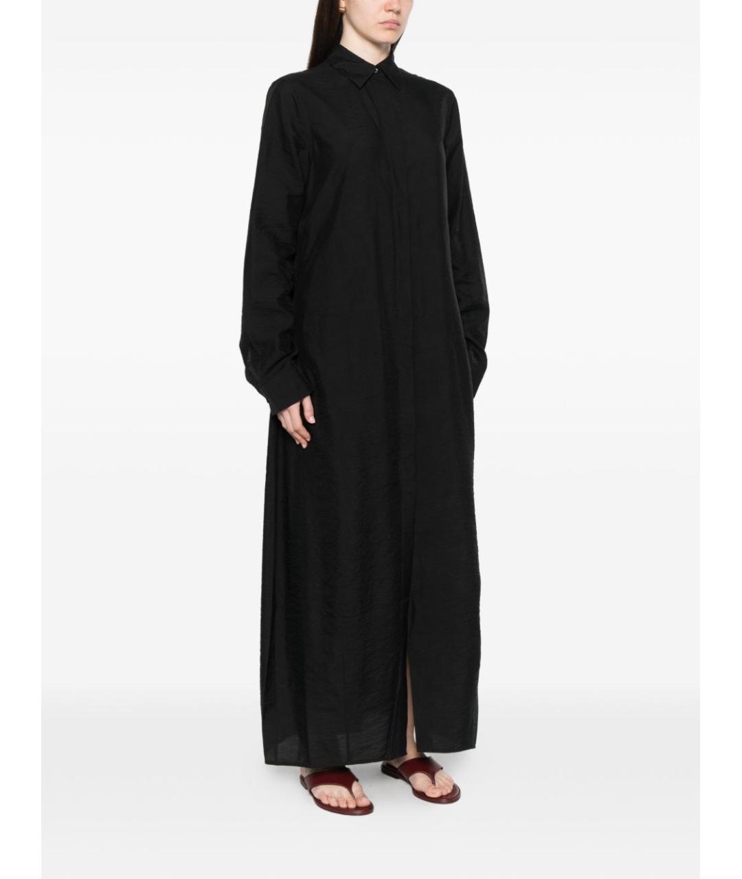 TOTEME Черное шелковое повседневное платье, фото 5