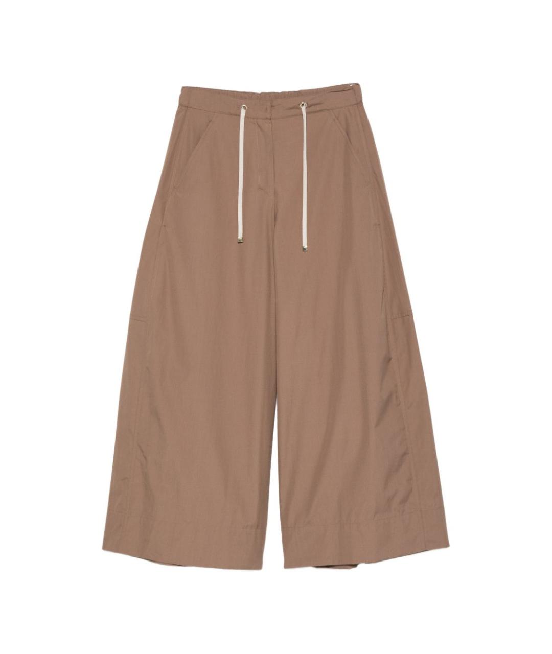 'S MAX MARA Коричневые хлопковые брюки широкие, фото 1