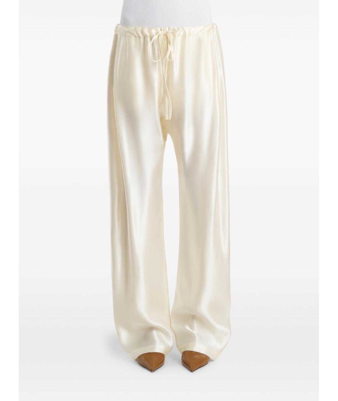 KHAITE Бежевые вискозные прямые брюки, фото 6