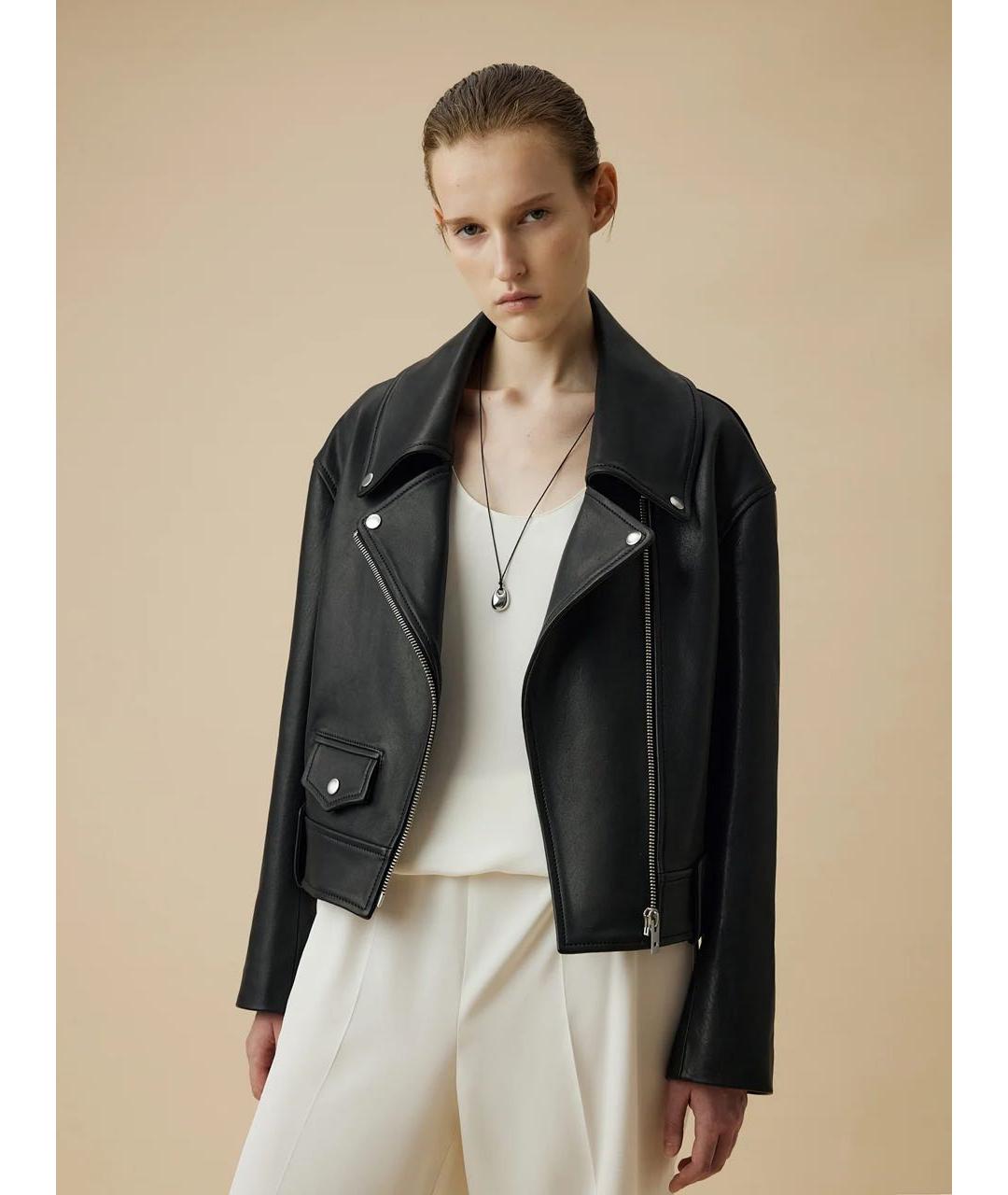 BATS Черная кожаная куртка, фото 5