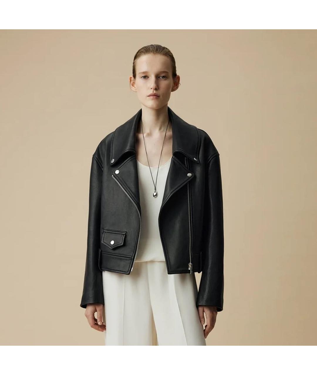 BATS Черная кожаная куртка, фото 4