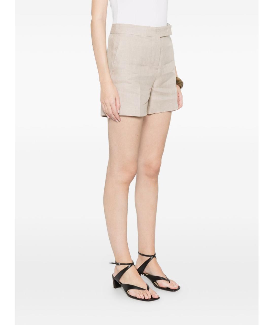 MAX MARA Бежевые льняные шорты, фото 2