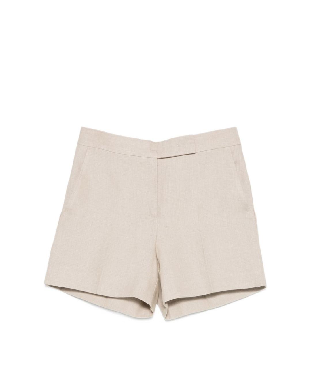 MAX MARA Бежевые льняные шорты, фото 1