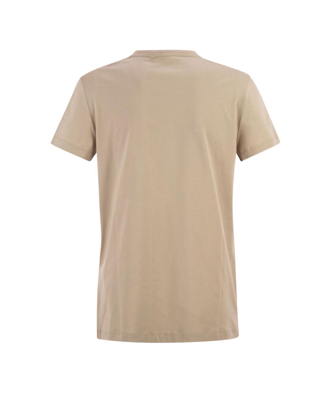 MAX MARA Бежевая хлопковая футболка, фото 2