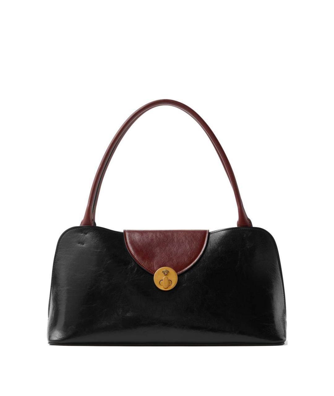 VERSACE Черная кожаная сумка тоут, фото 1