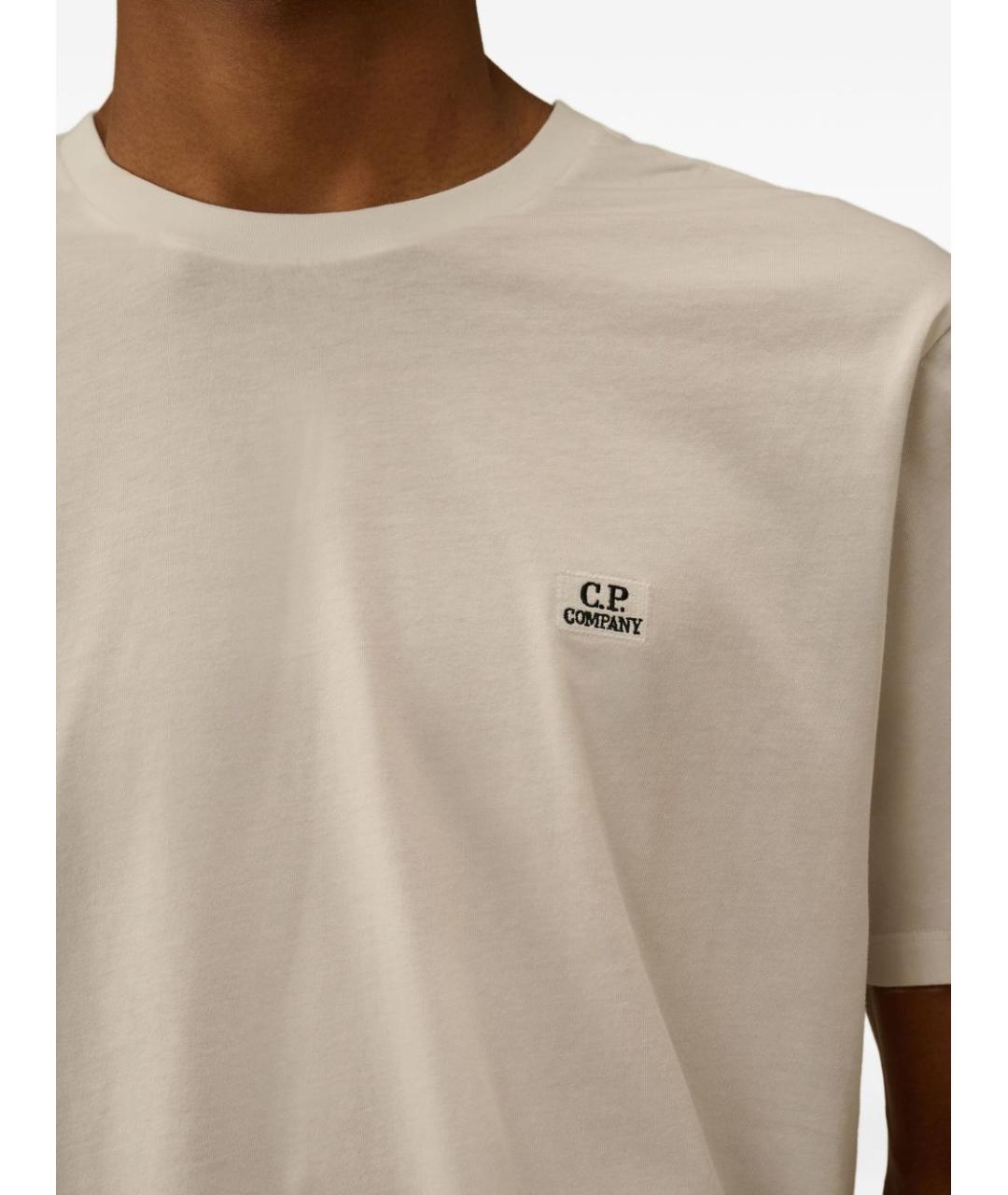 CP COMPANY Бежевая хлопковая футболка, фото 3