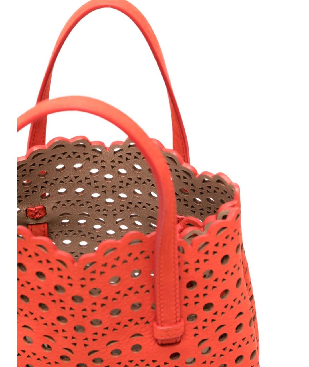 ALAIA Оранжевая кожаная сумка тоут, фото 4