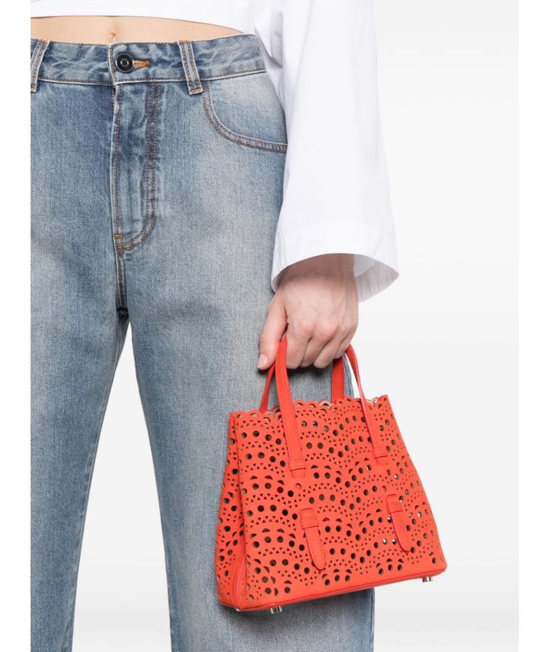 ALAIA Оранжевая кожаная сумка тоут, фото 5