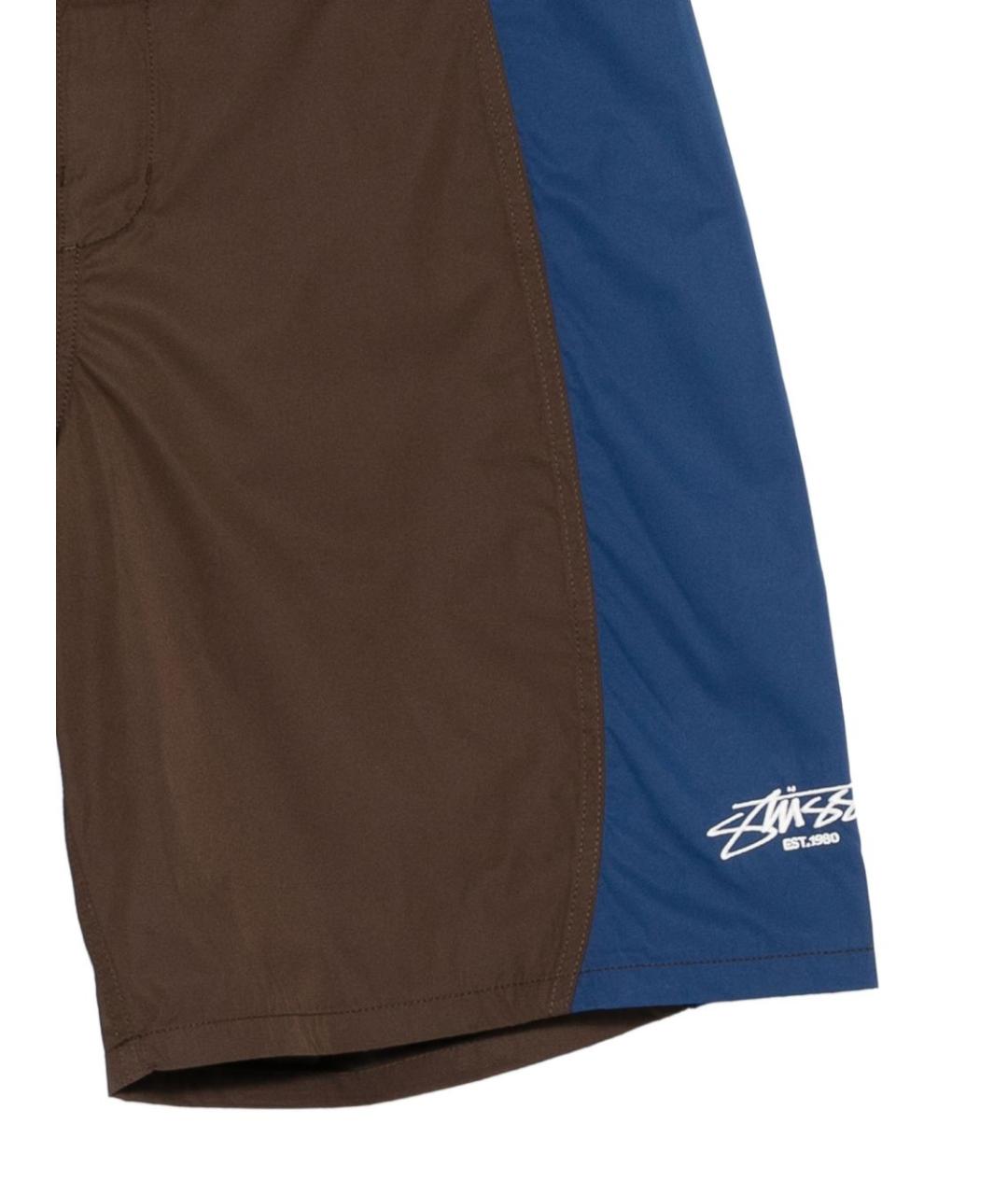 STUSSY Коричневые полиэстеровые шорты, фото 2
