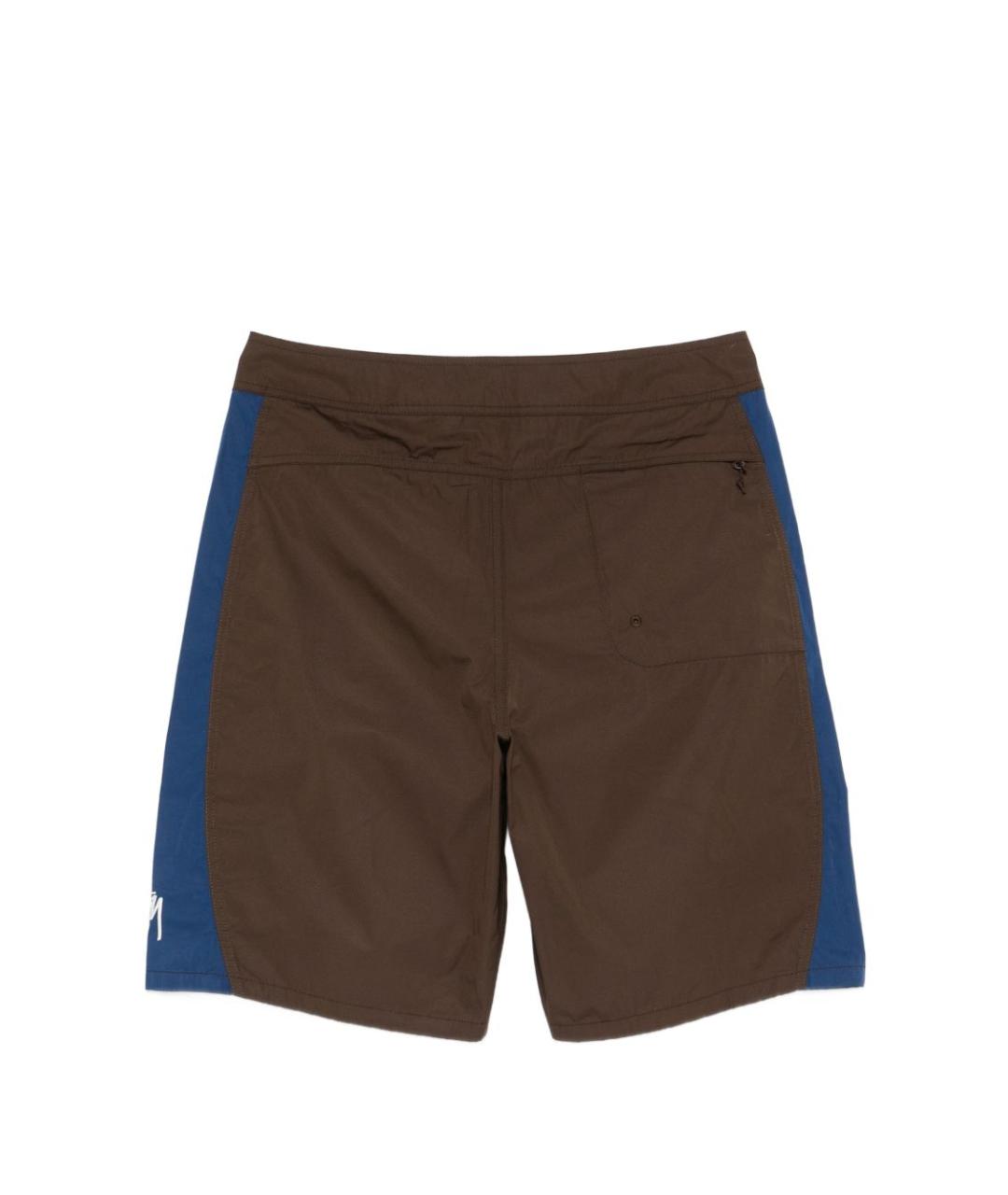 STUSSY Коричневые полиэстеровые шорты, фото 3