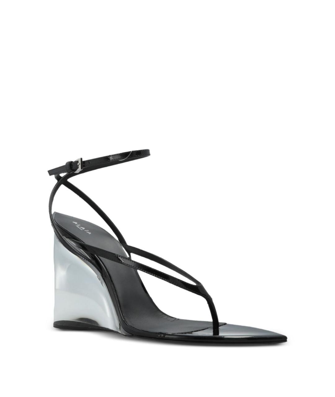 ALAIA Черные кожаные босоножки, фото 6