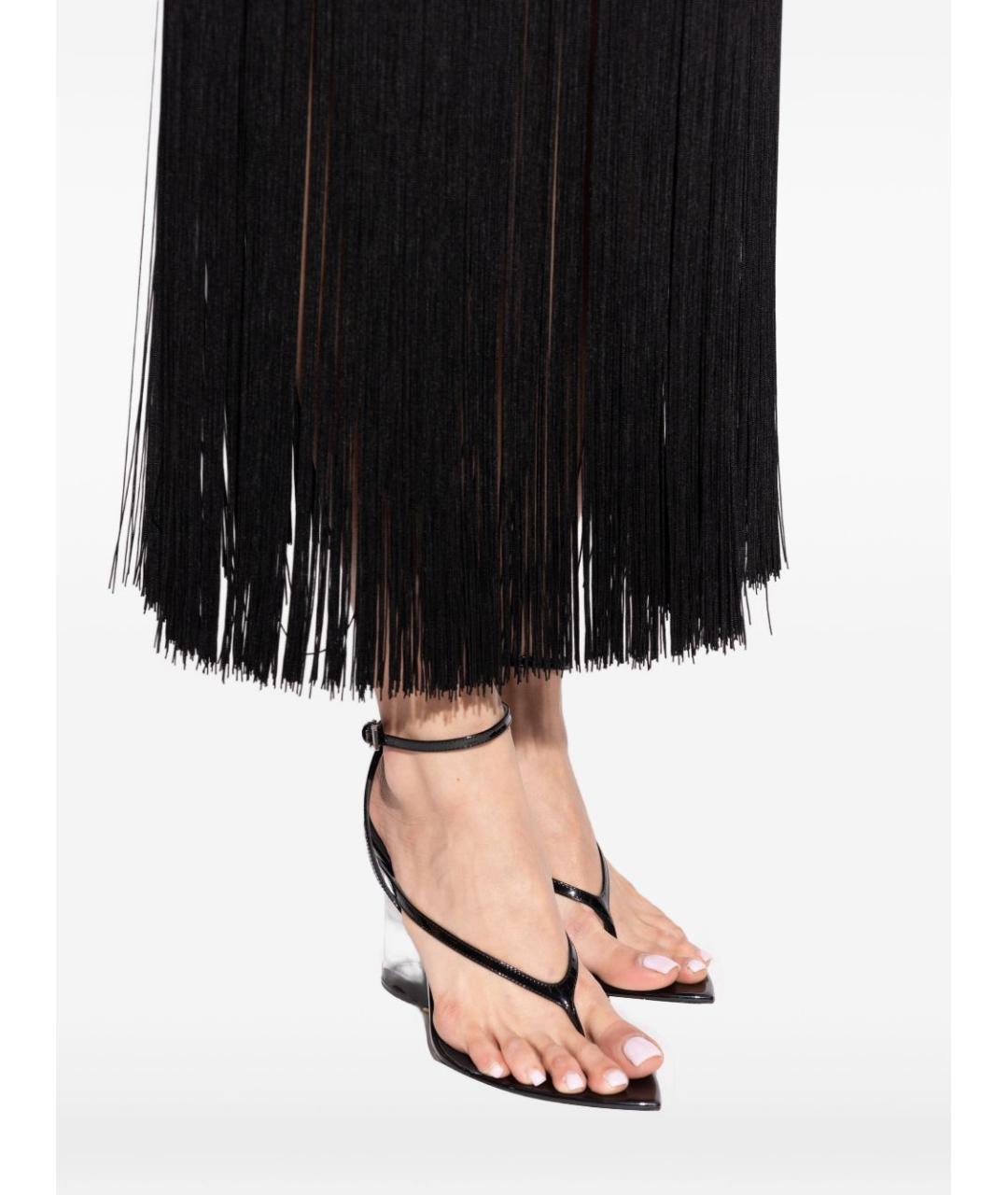 ALAIA Черные кожаные босоножки, фото 3