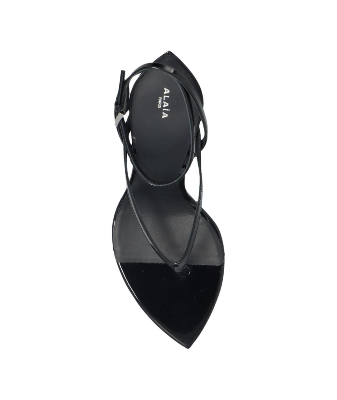 ALAIA Черные кожаные босоножки, фото 2