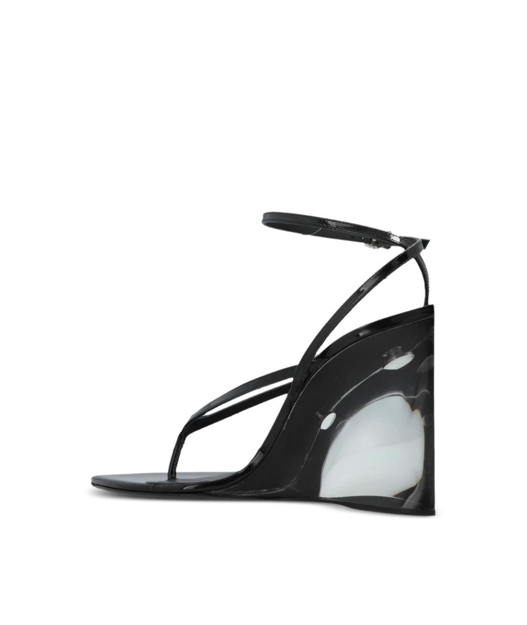 ALAIA Черные кожаные босоножки, фото 5
