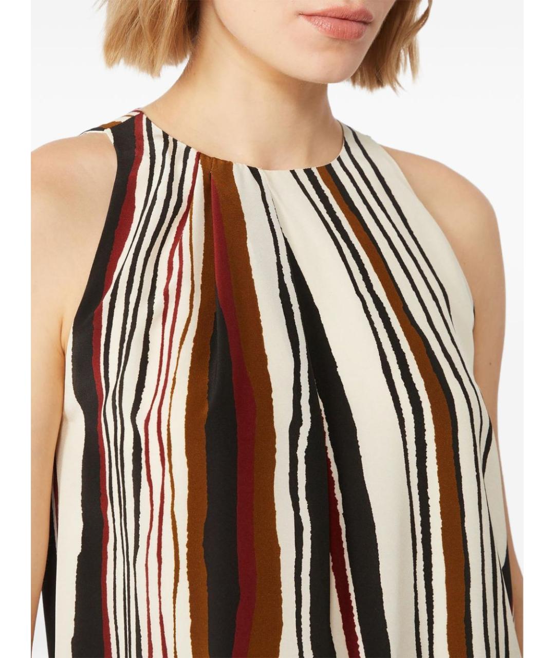 MAX MARA Коричневая шелковая майка, фото 3