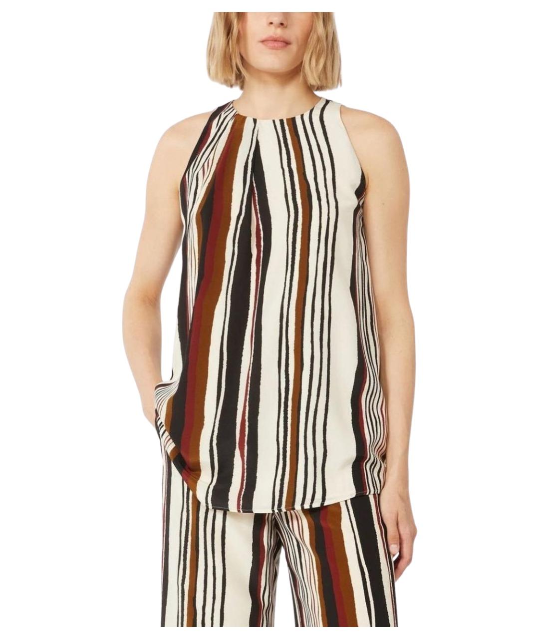 MAX MARA Коричневая шелковая майка, фото 1