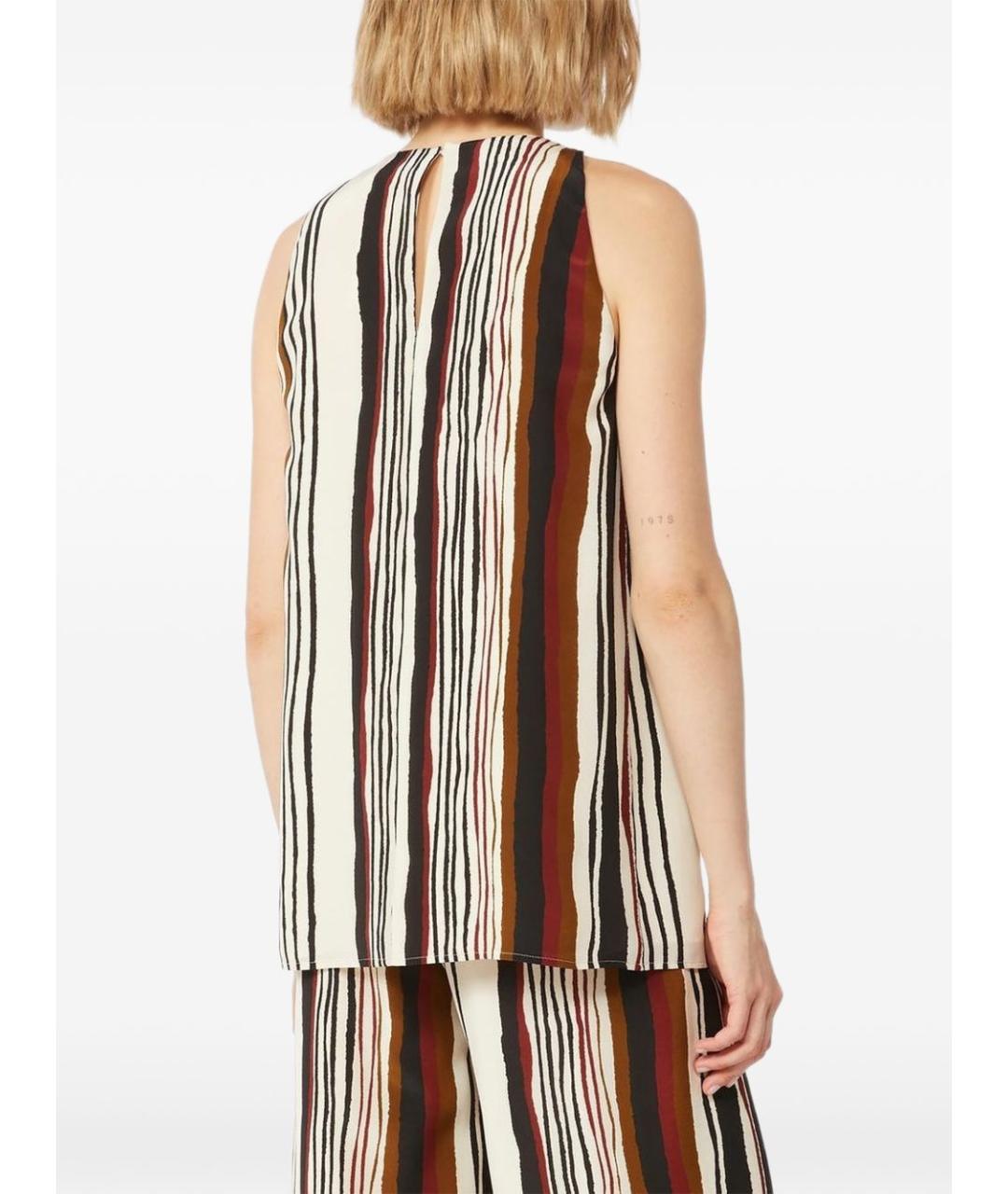 MAX MARA Коричневая шелковая майка, фото 4