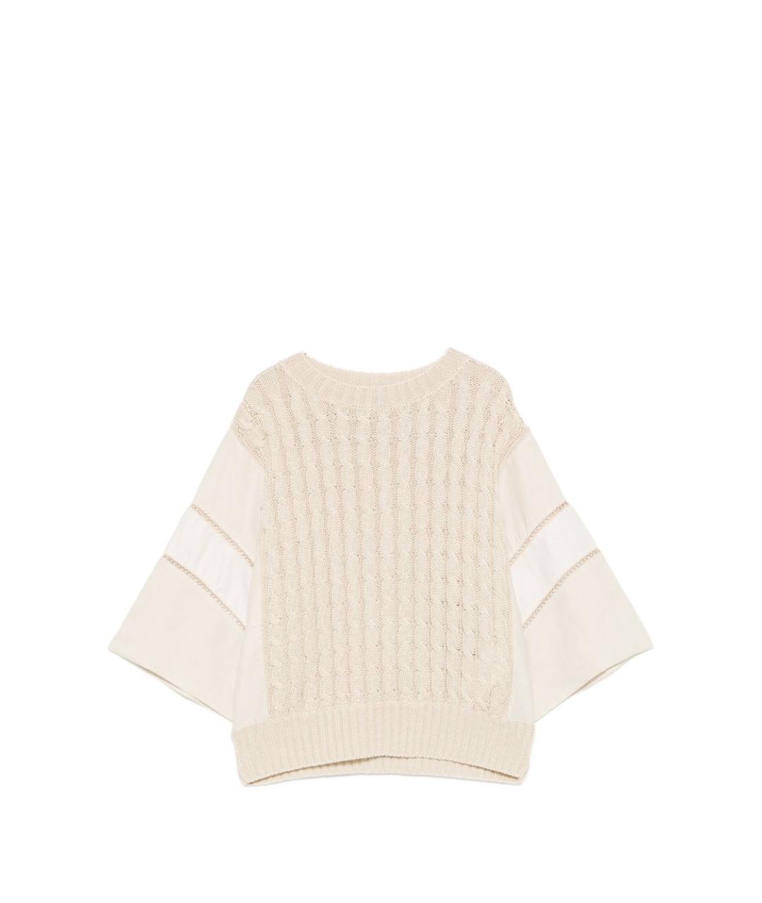 MAX MARA Бежевая льняная футболка, фото 1