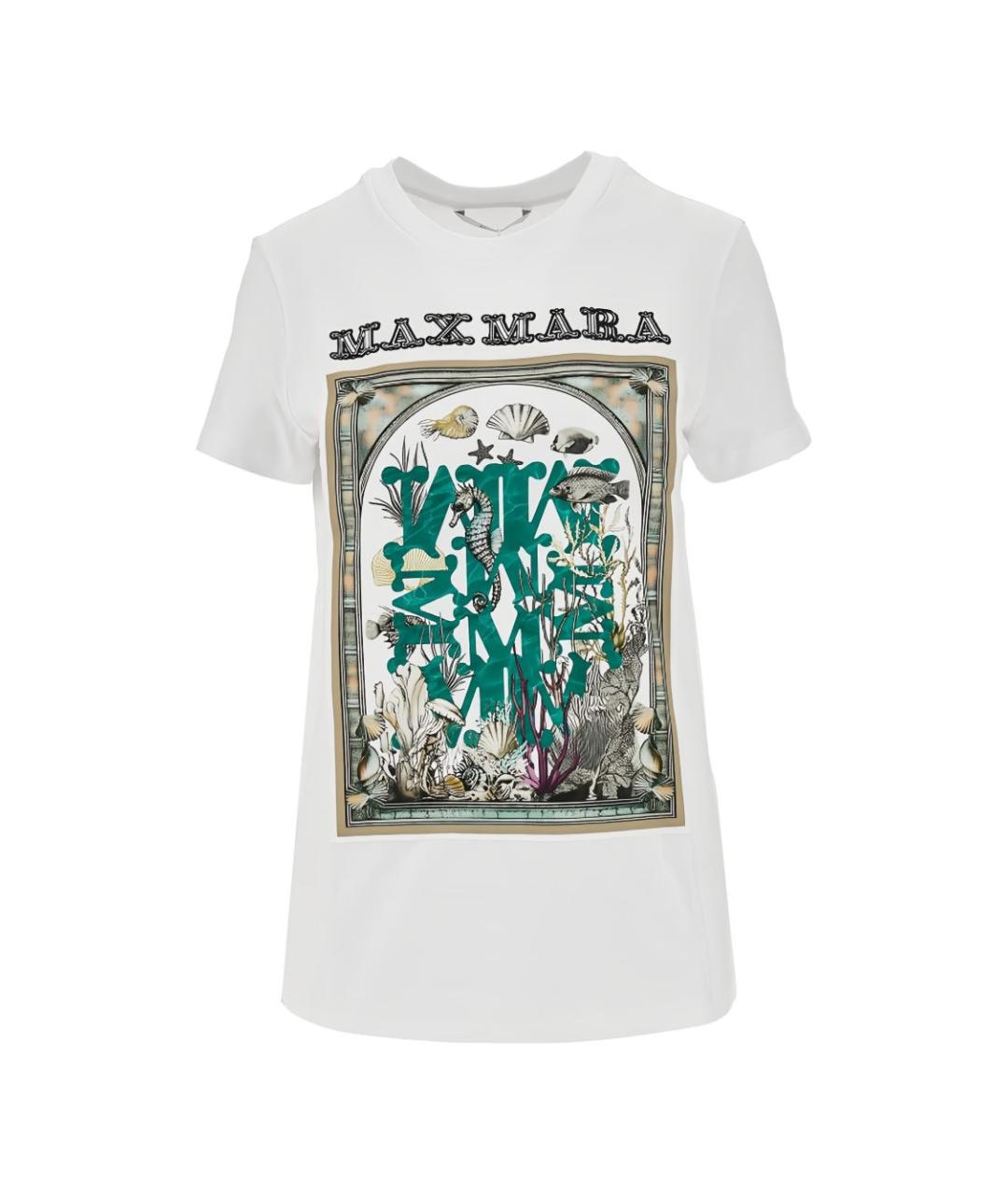 MAX MARA Белая хлопковая футболка, фото 1