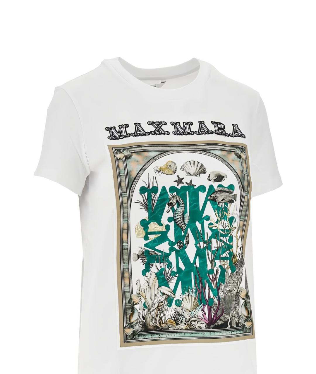 MAX MARA Белая хлопковая футболка, фото 2